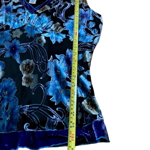 Telluride Clothing Co. Burnt velvet jewel coloured silk blend tank tunic top - Picture 12 of 16